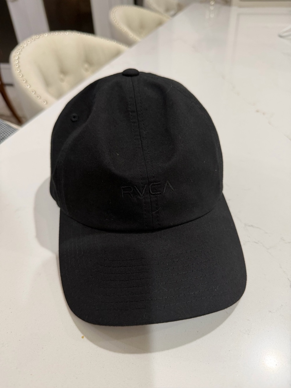 RVCA Black Embroidered Logo Flex Fit Baseball Cap